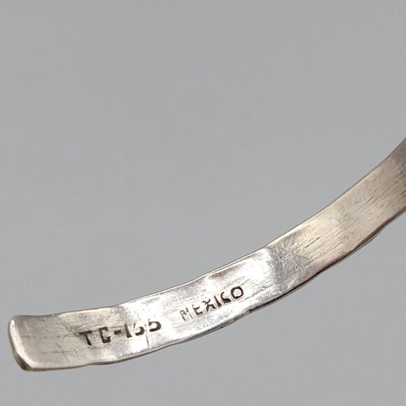 Taxco Mexican Sterling Silver 925 Diamond Pattern Cuff Bracelet Unisex - Picture 5 of 8